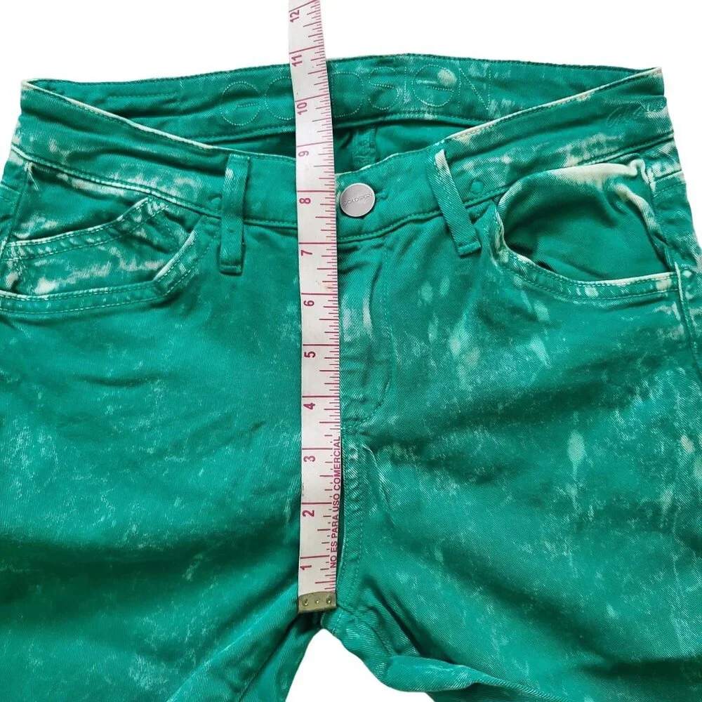 Goldsign Glam boyfriend ankle Bleached Green 5 pockets‎ denim Jeans Size 27 NWOT